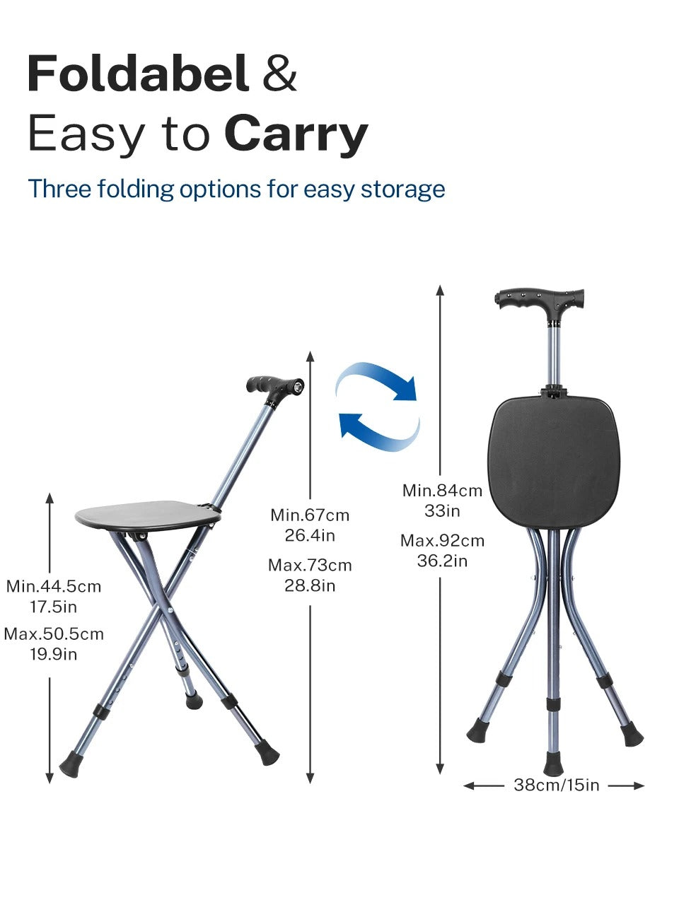 Bastón con Asiento Plegable