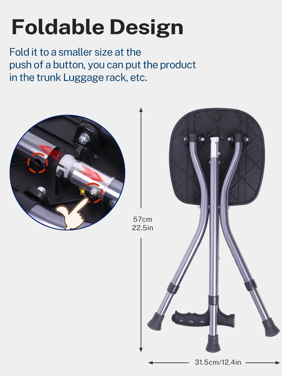 Bastón con Asiento Plegable